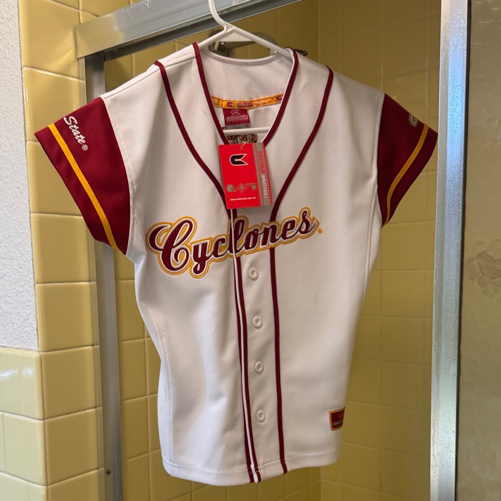 Stitches White and Red Cyclones Jersey